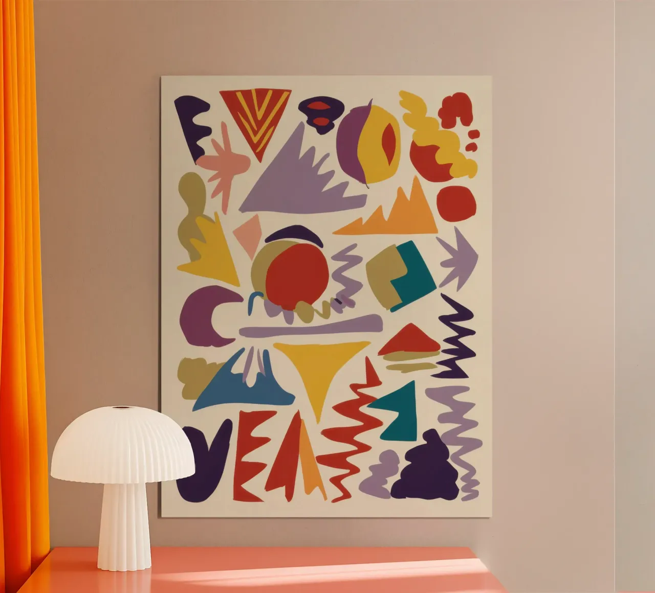 Fröhlicher geometrischer Karneval Poster mit Aluminium Rahmen von Astra Mist