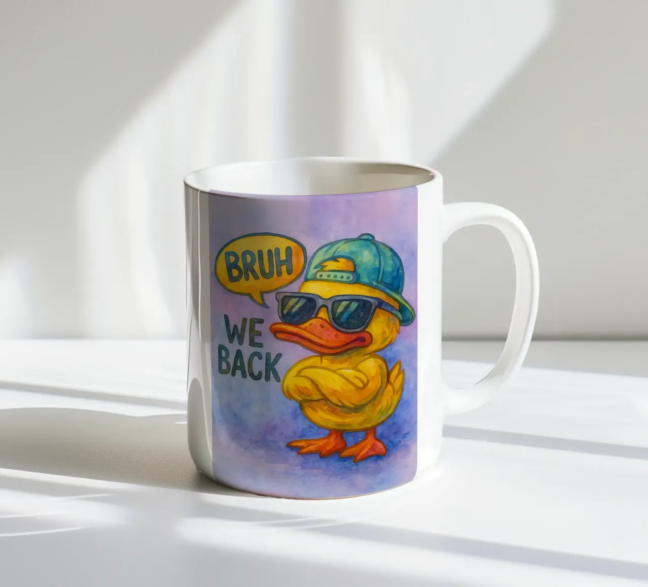 bruh siamo tornati funny duck tazza in ceramica da limous