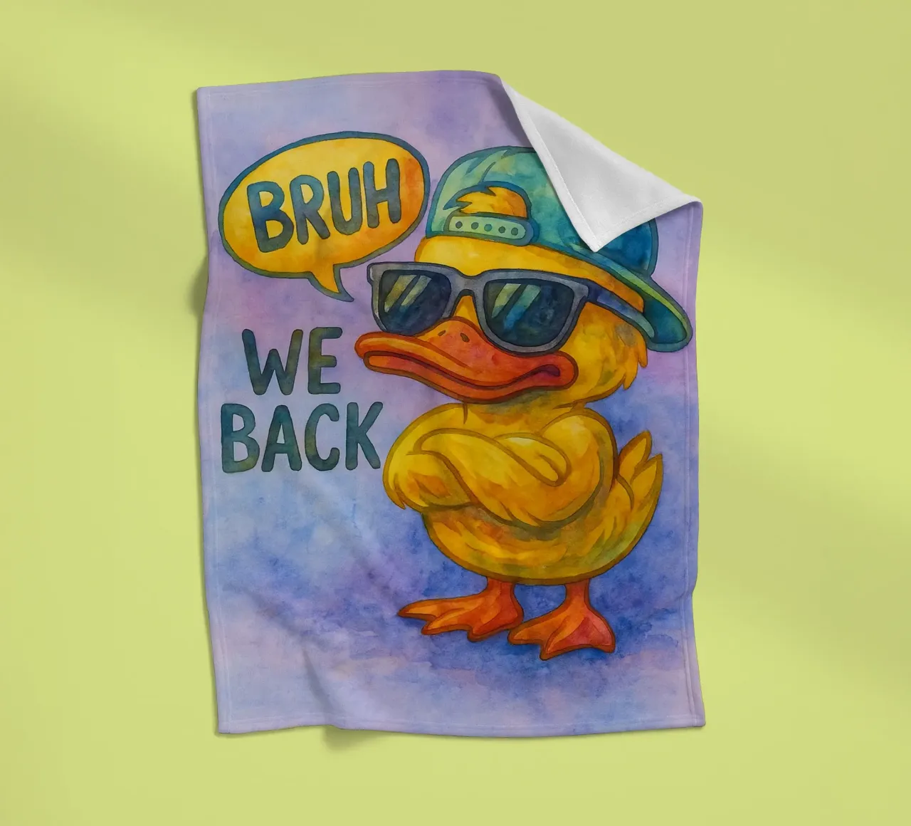 bruh wir unterstützen funny duck Fleecedecke von limous