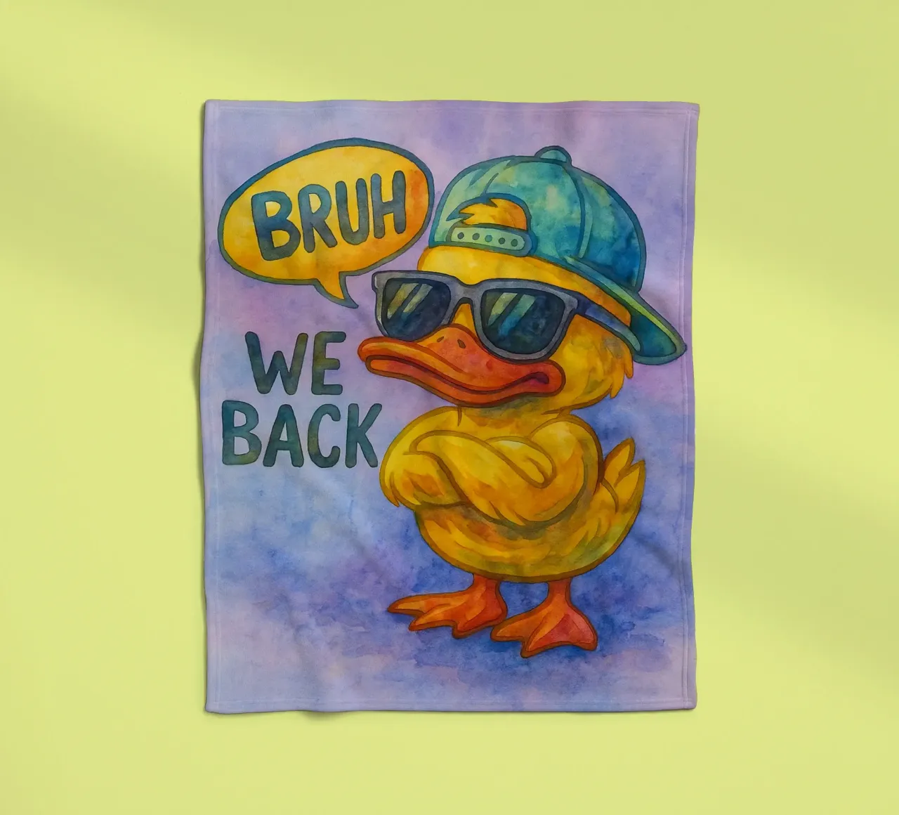 bruh wir unterstützen funny duck Fleecedecke von limous