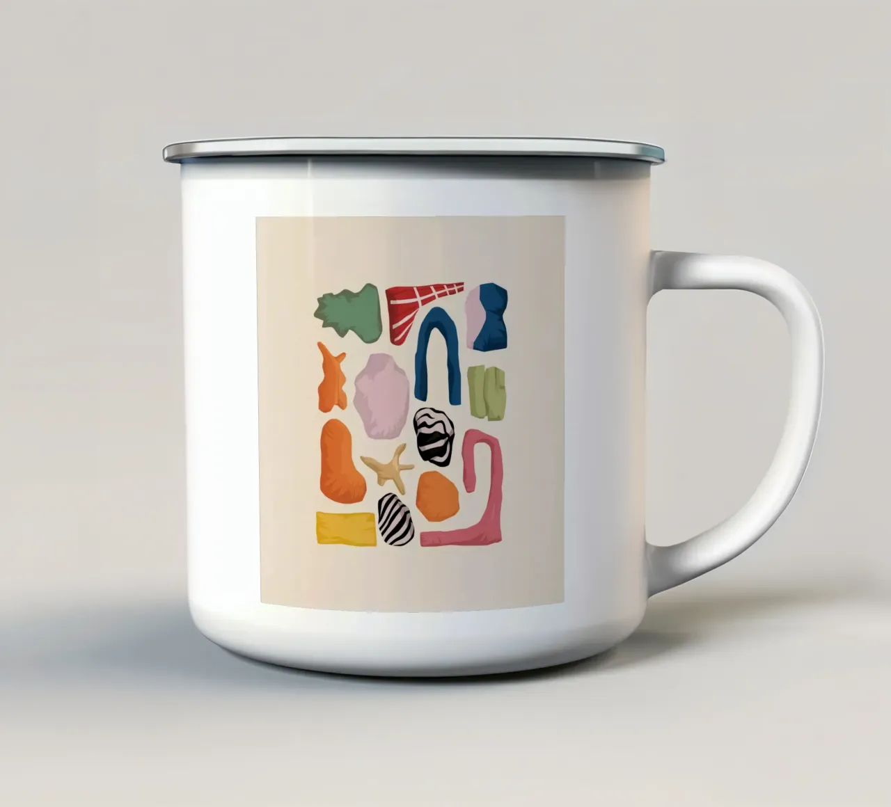 Forme astratte e terrose tazza in smalto da Snow Mist