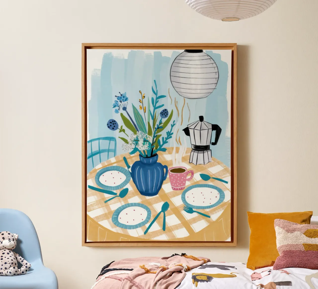 Lakeside Breakfast Serenity canvas with Floater frame by Astra Mist