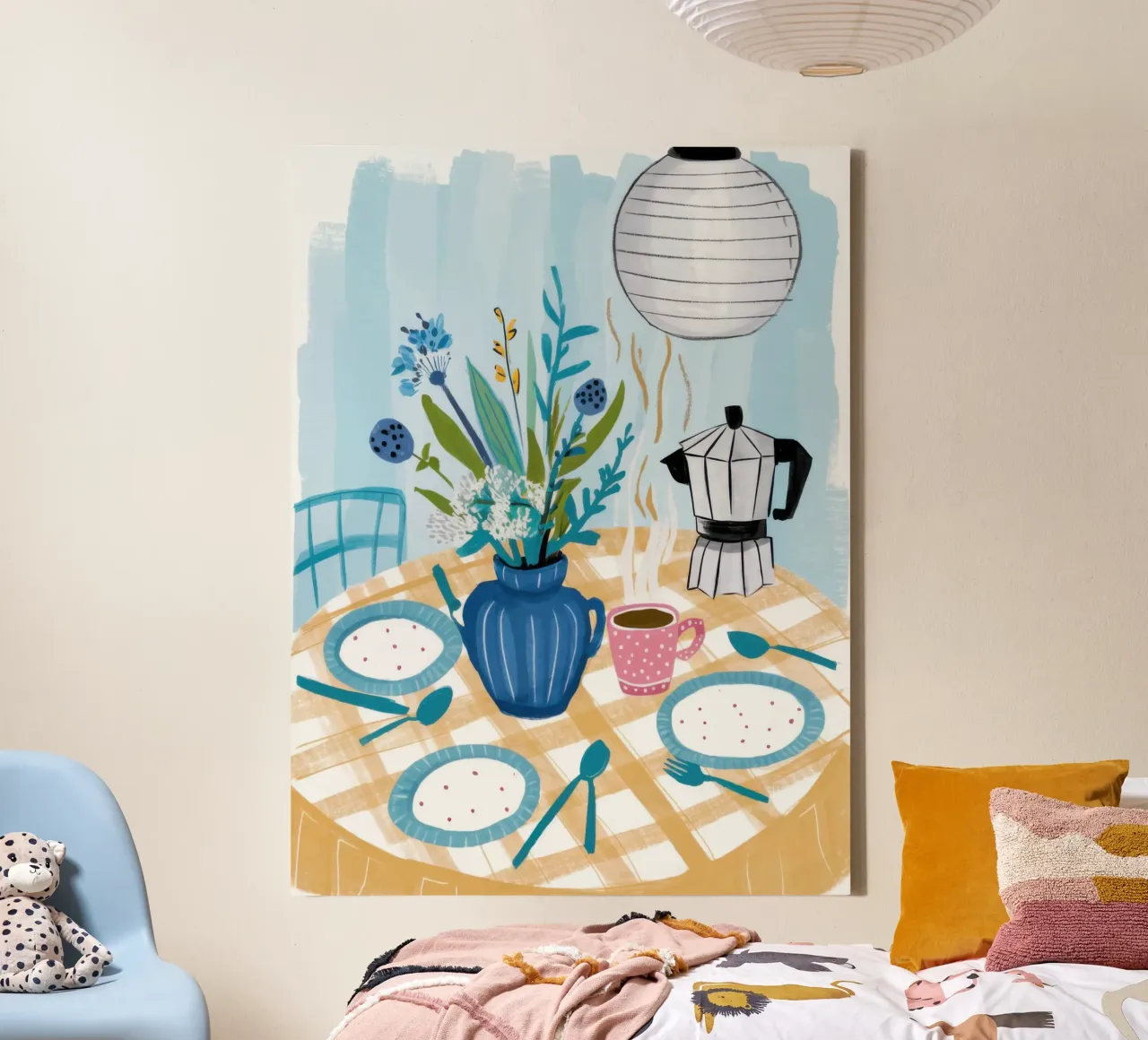 Lakeside Breakfast Serenity canvas with Floater frame by Astra Mist