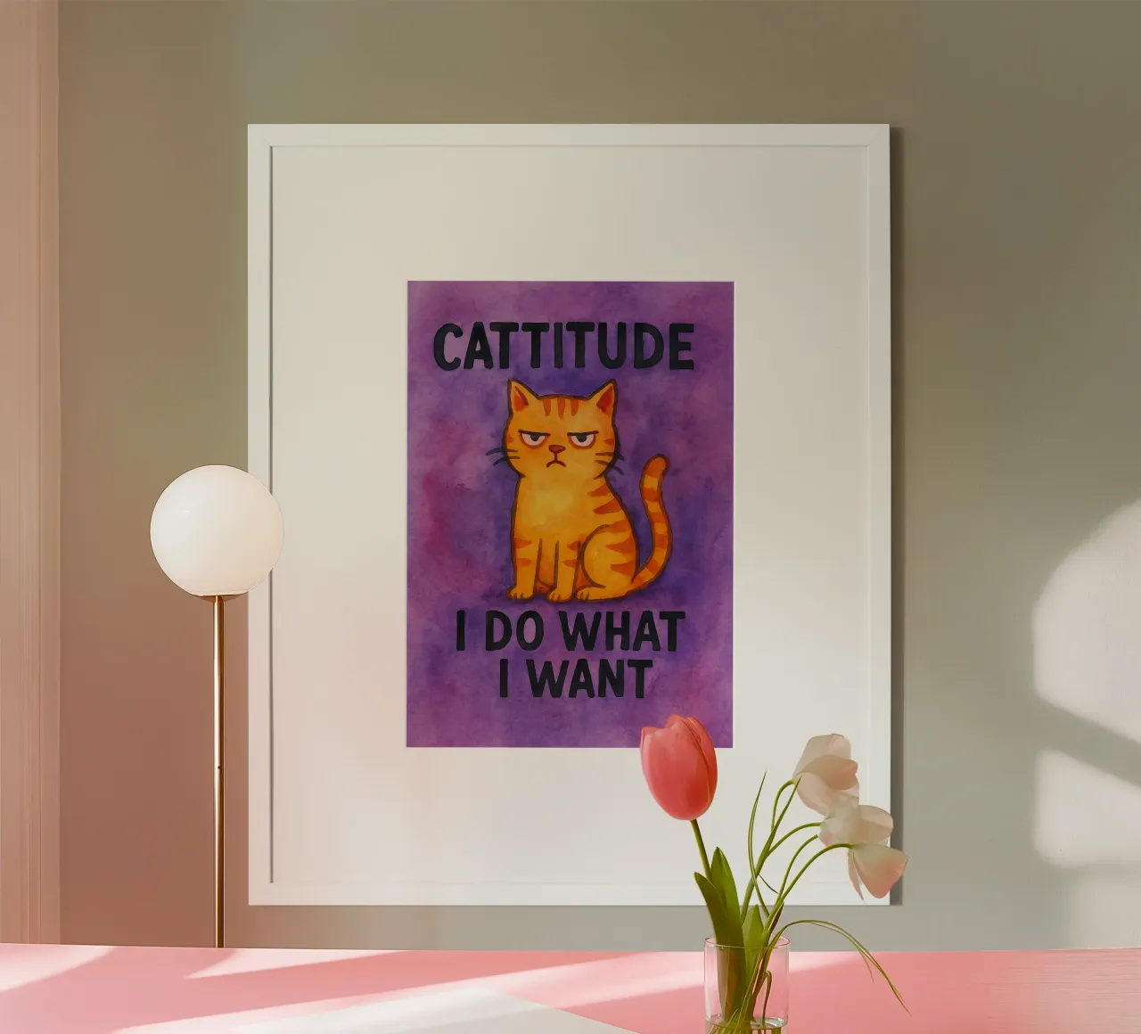 cattitude gatto divertente poster da limous