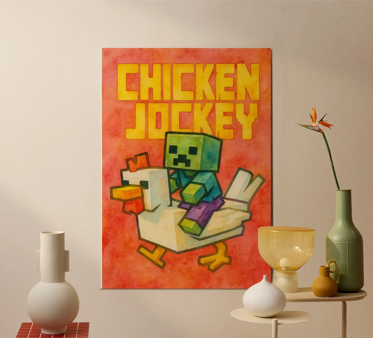 pollo fantino divertente gallo poster con telaio in alluminio da limous