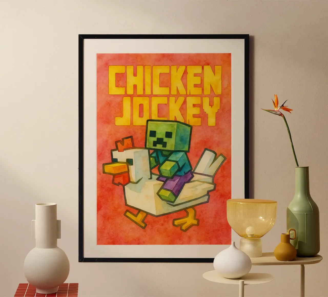 pollo fantino divertente gallo poster con telaio in alluminio da limous