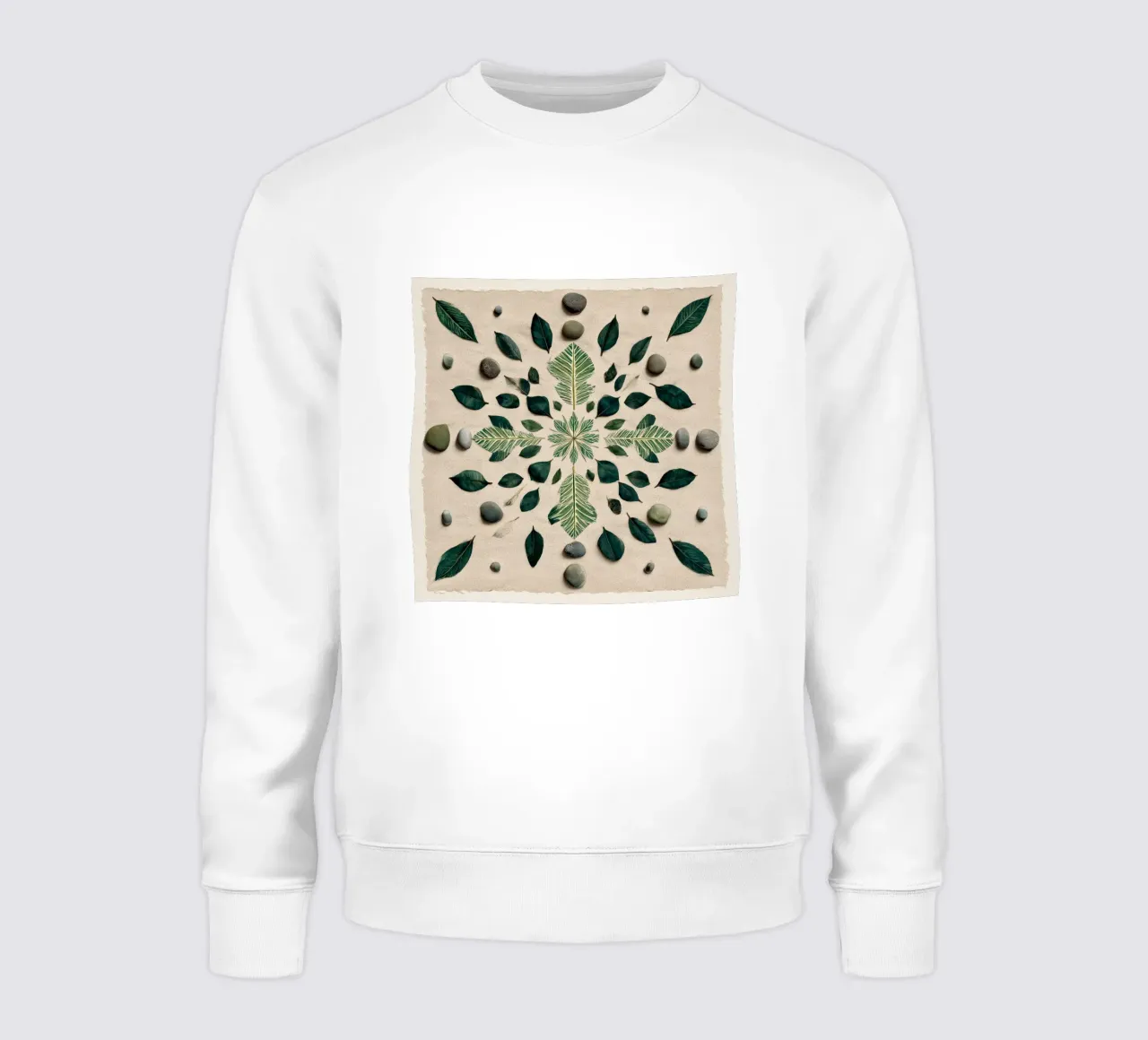 Mandala di foglie e pietre felpa da Louise Wilder Studio