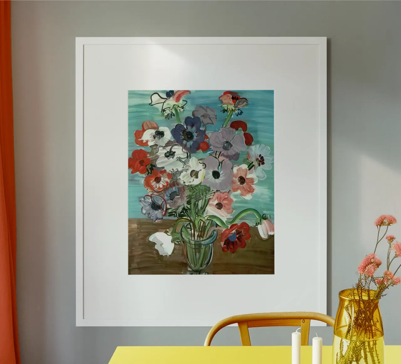 Manojo de anémonas de Raoul Dufy poster de mix mate