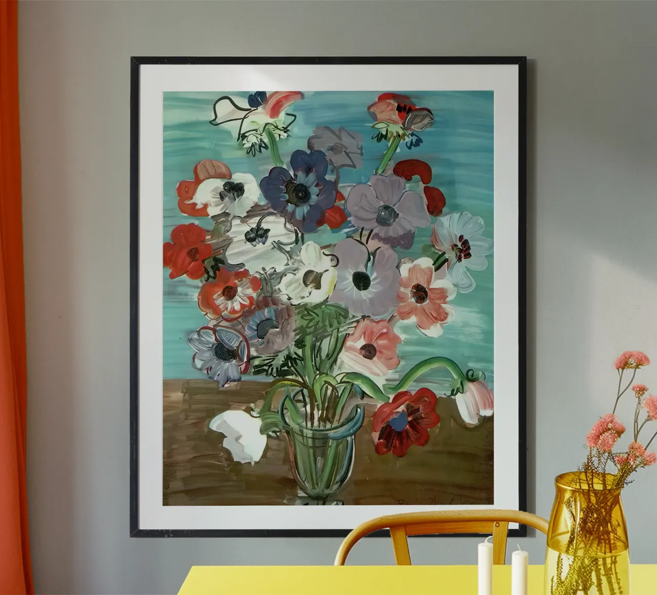 Manojo de anémonas de Raoul Dufy poster de mix mate