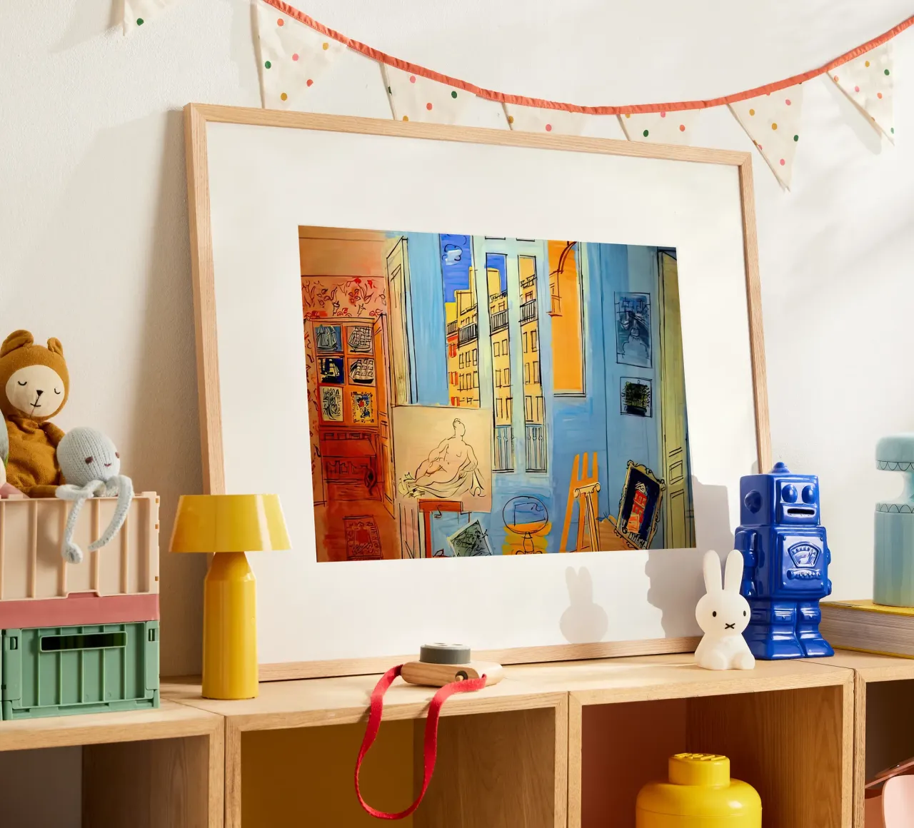 Studio con fiori di Raoul Dufy poster da mix mate