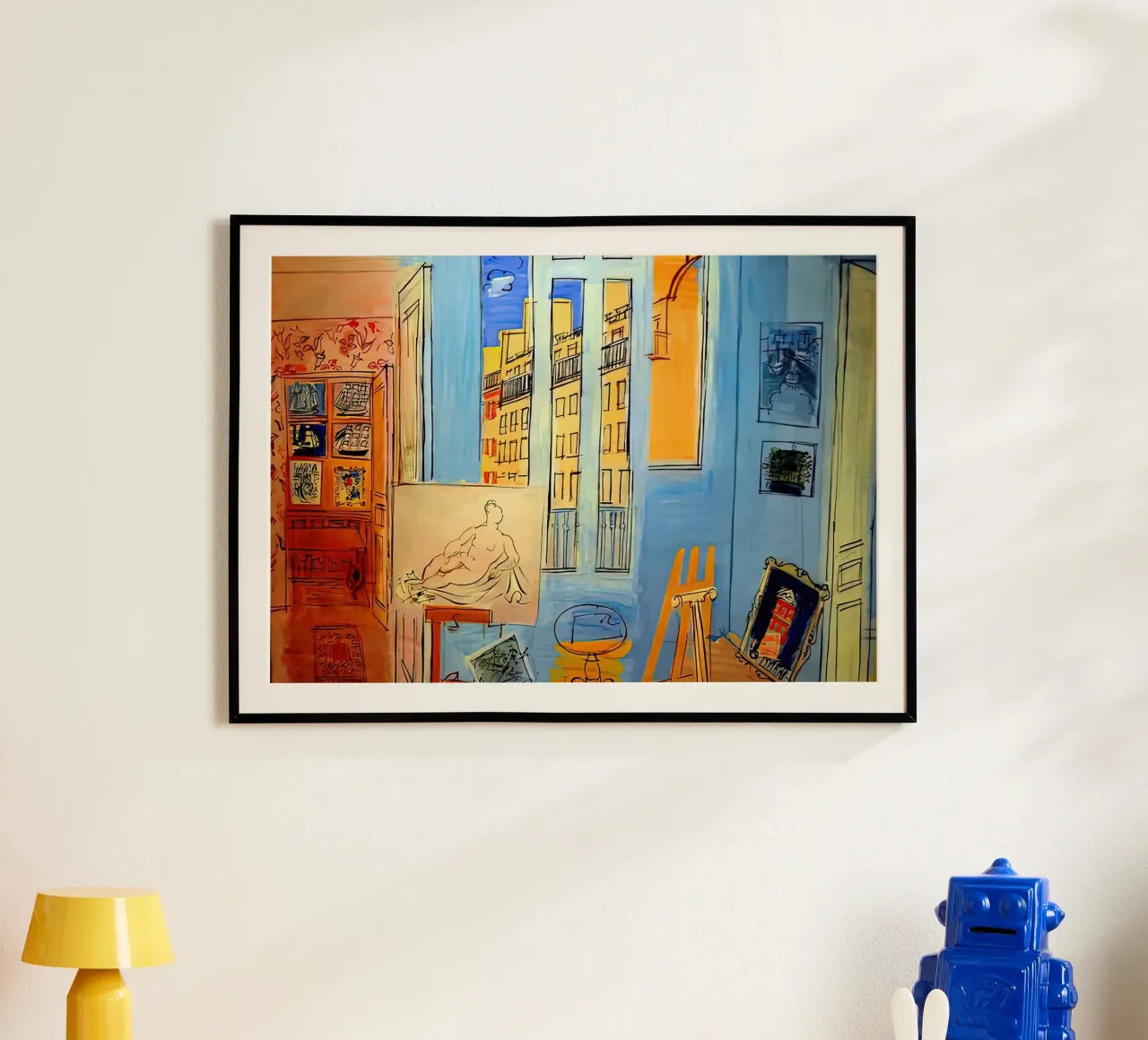 Studio con fiori di Raoul Dufy poster da mix mate