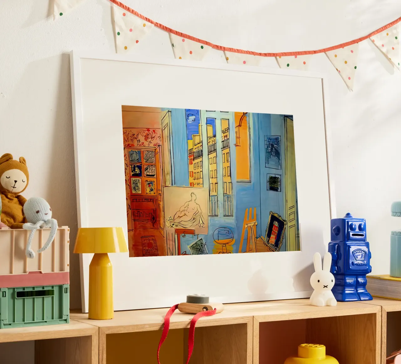 Studio con fiori di Raoul Dufy poster da mix mate