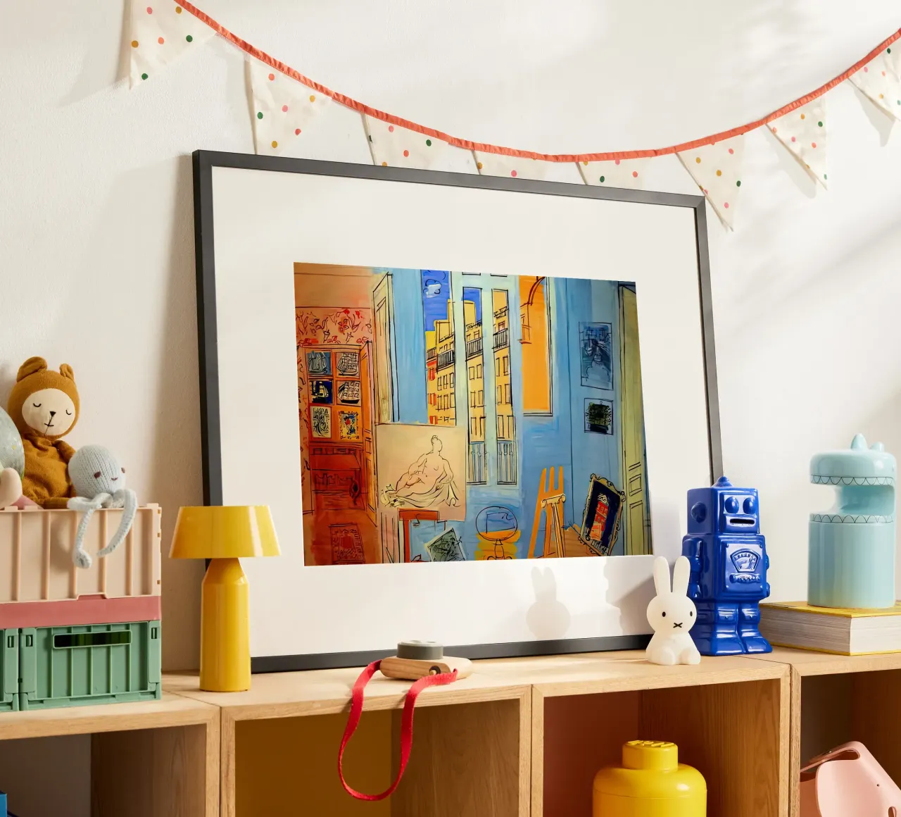 Studio con fiori di Raoul Dufy poster da mix mate