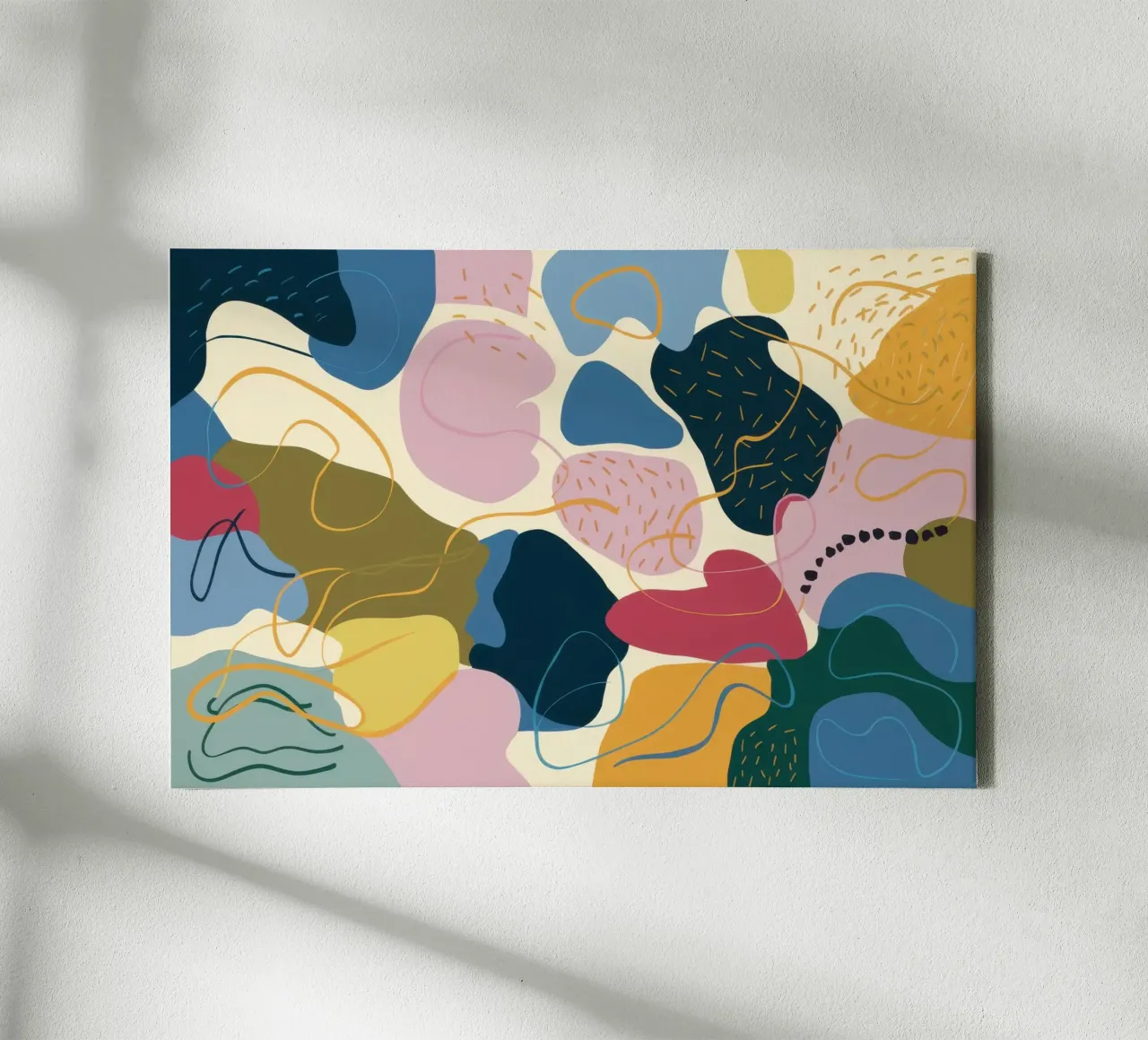 Vloeiend abstract landschap canvas met Baklijst van Astra Mist