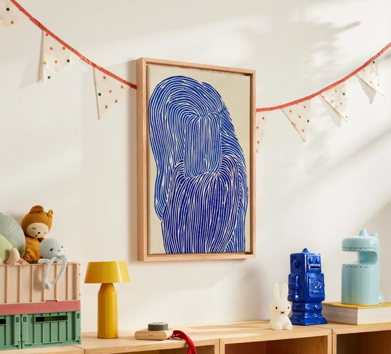 Deep Blue REBECCA HEINT canvas with Floater frame by mix mate