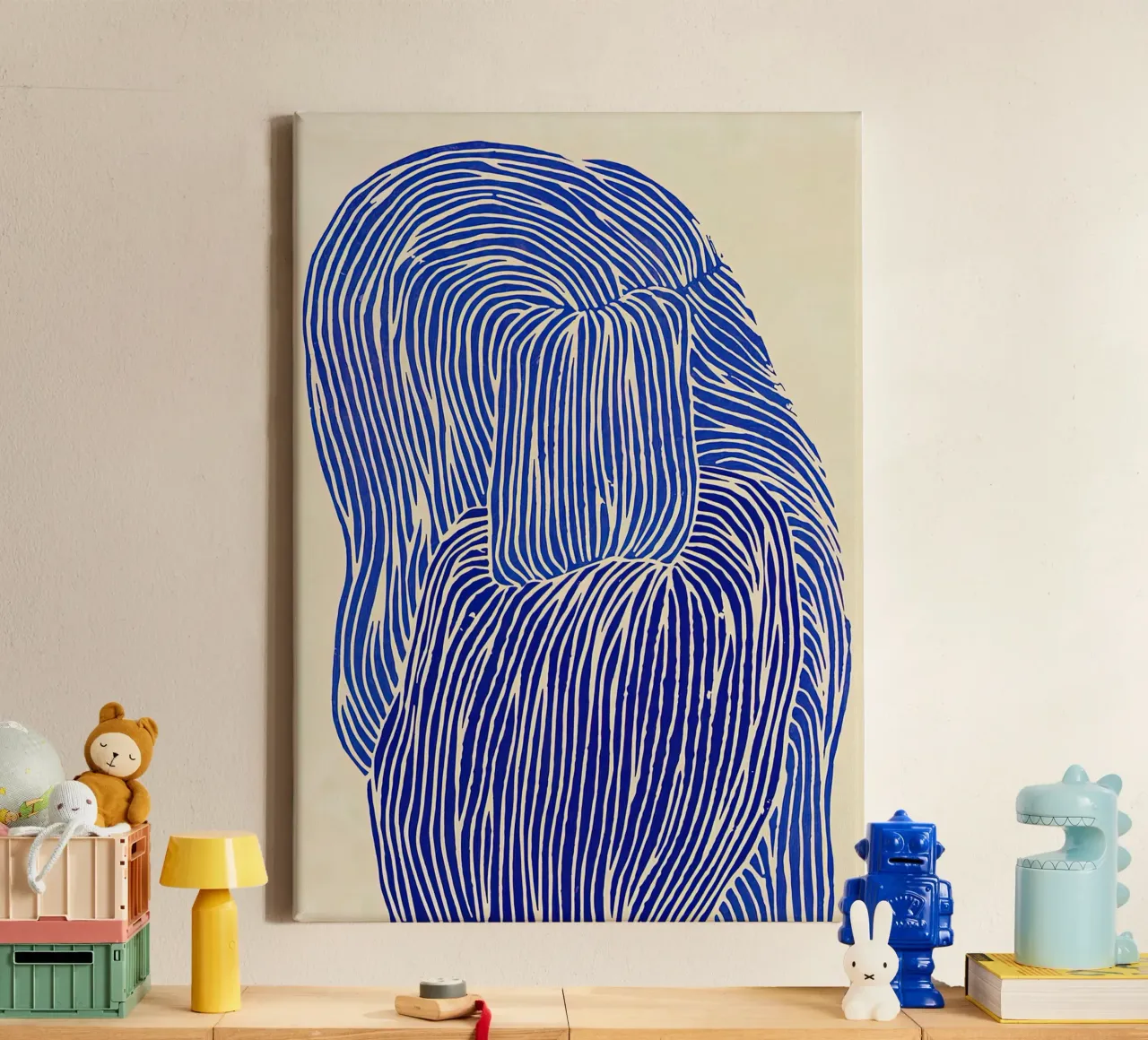 Deep Blue REBECCA HEINT canvas with Floater frame by mix mate