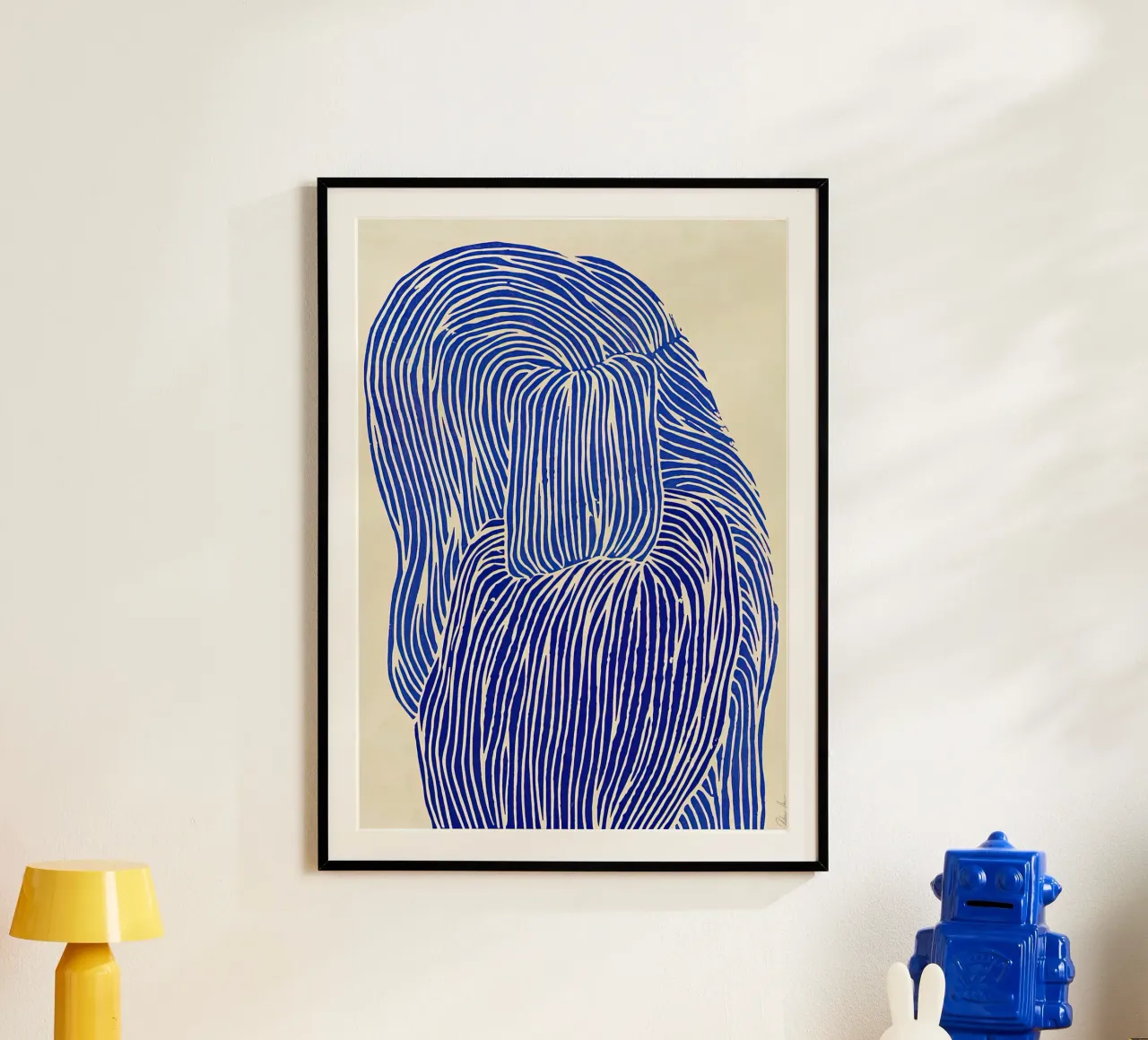 Blu profondo REBECCA HEINT poster con telaio in alluminio da mix mate