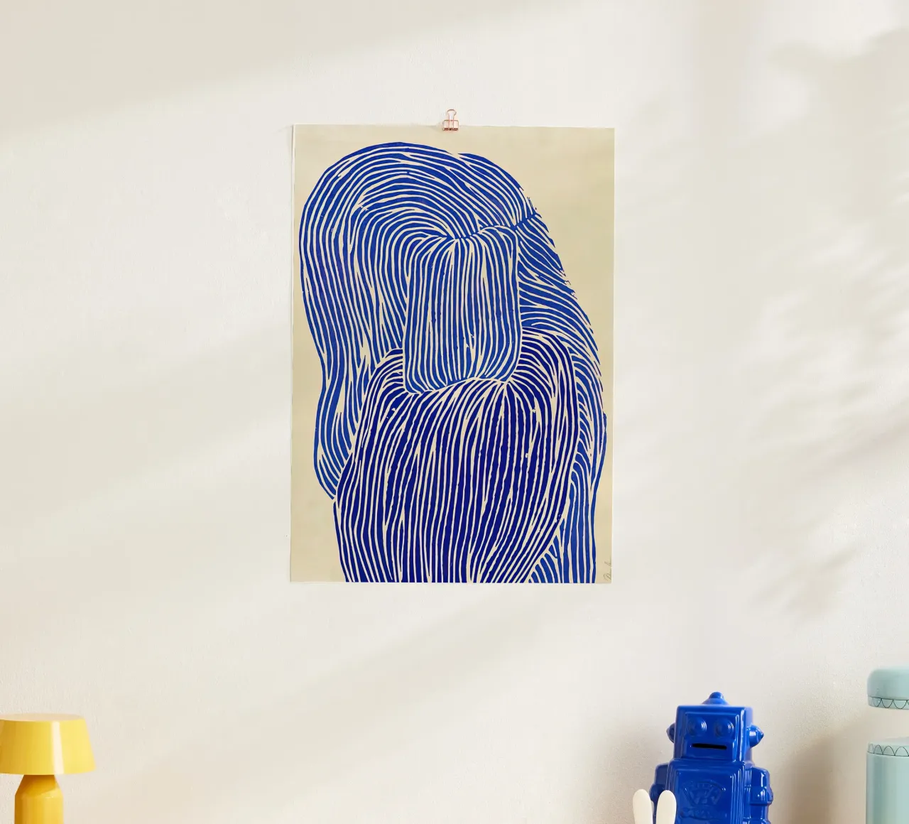 Blu profondo REBECCA HEINT poster con telaio in alluminio da mix mate