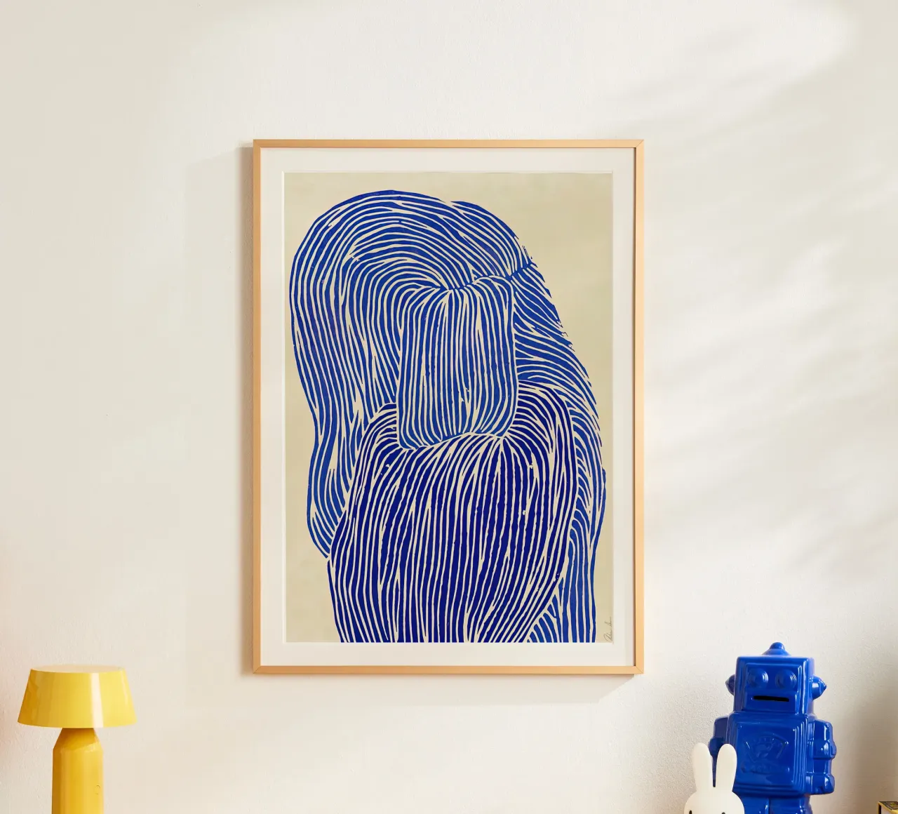 Blu profondo REBECCA HEINT poster con telaio in alluminio da mix mate