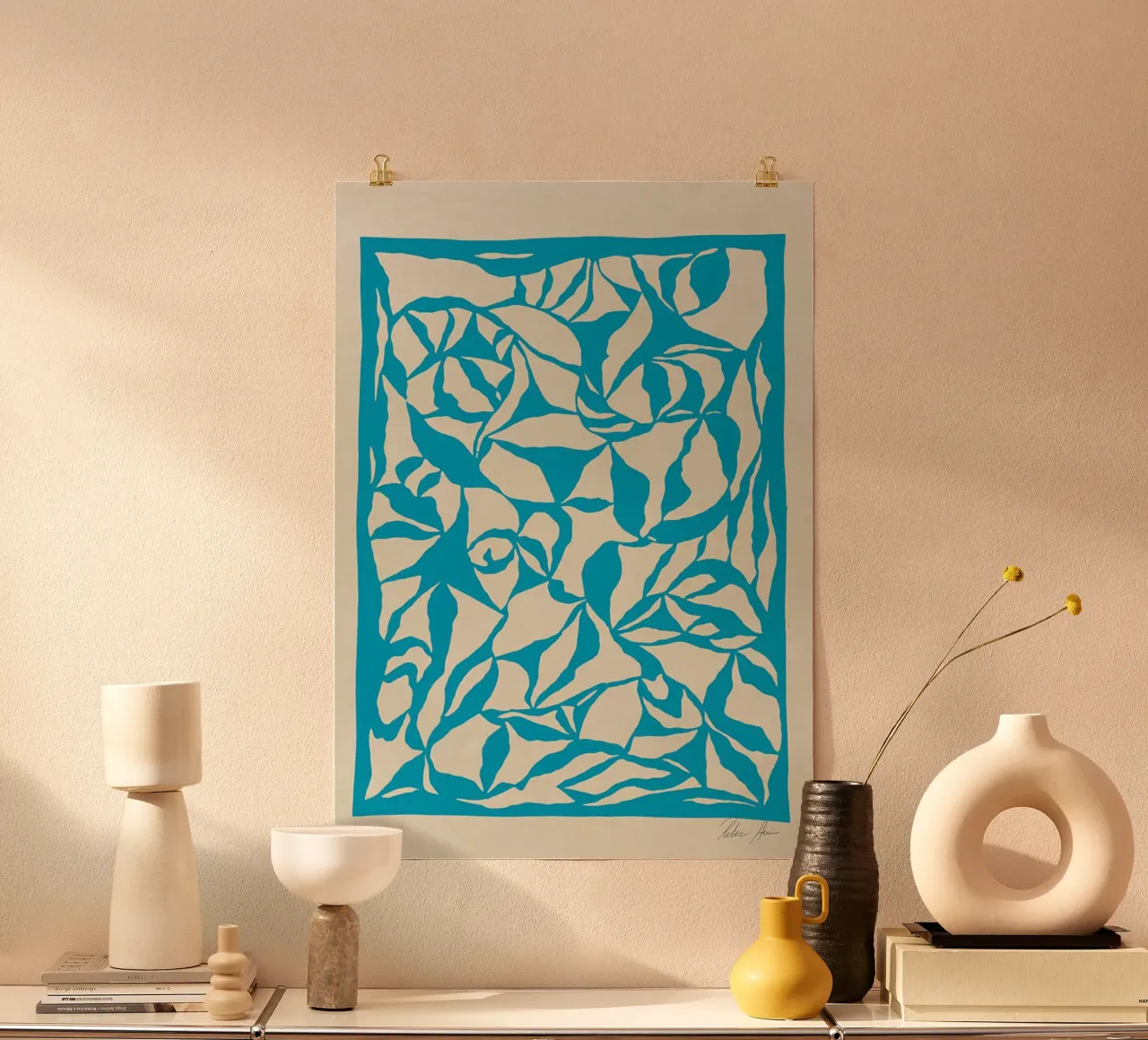 REBECCA HEINT Magnolia No 03 poster con telaio in alluminio da mix mate
