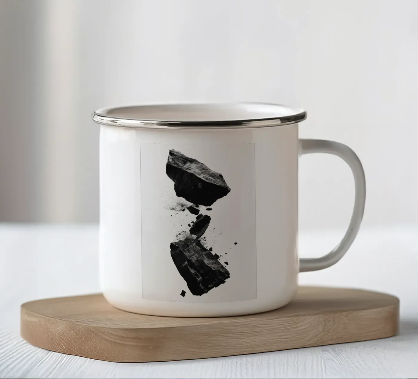 Rocks cracking enamel mug by LeDieg
