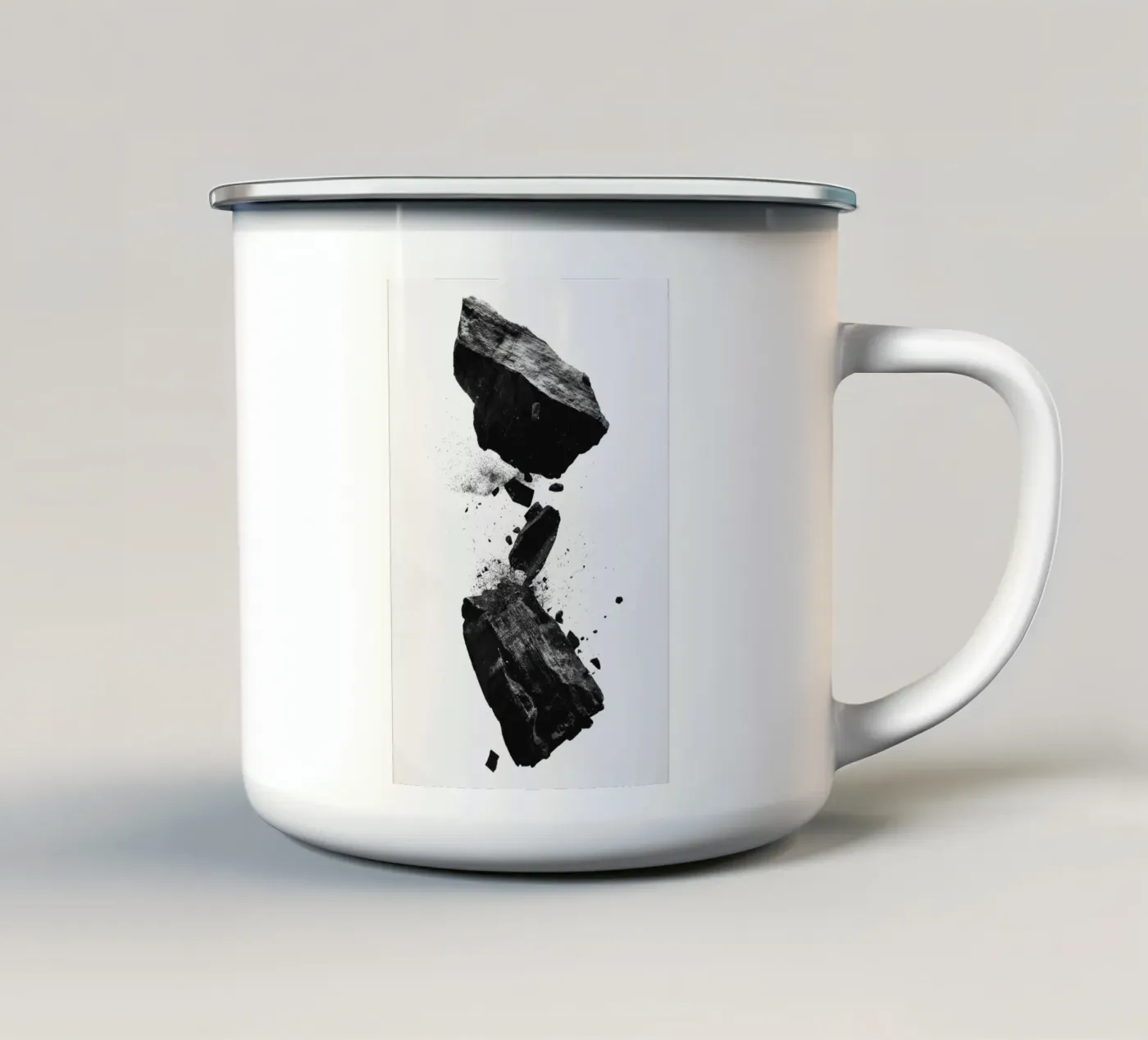 Rocks cracking enamel mug by LeDieg