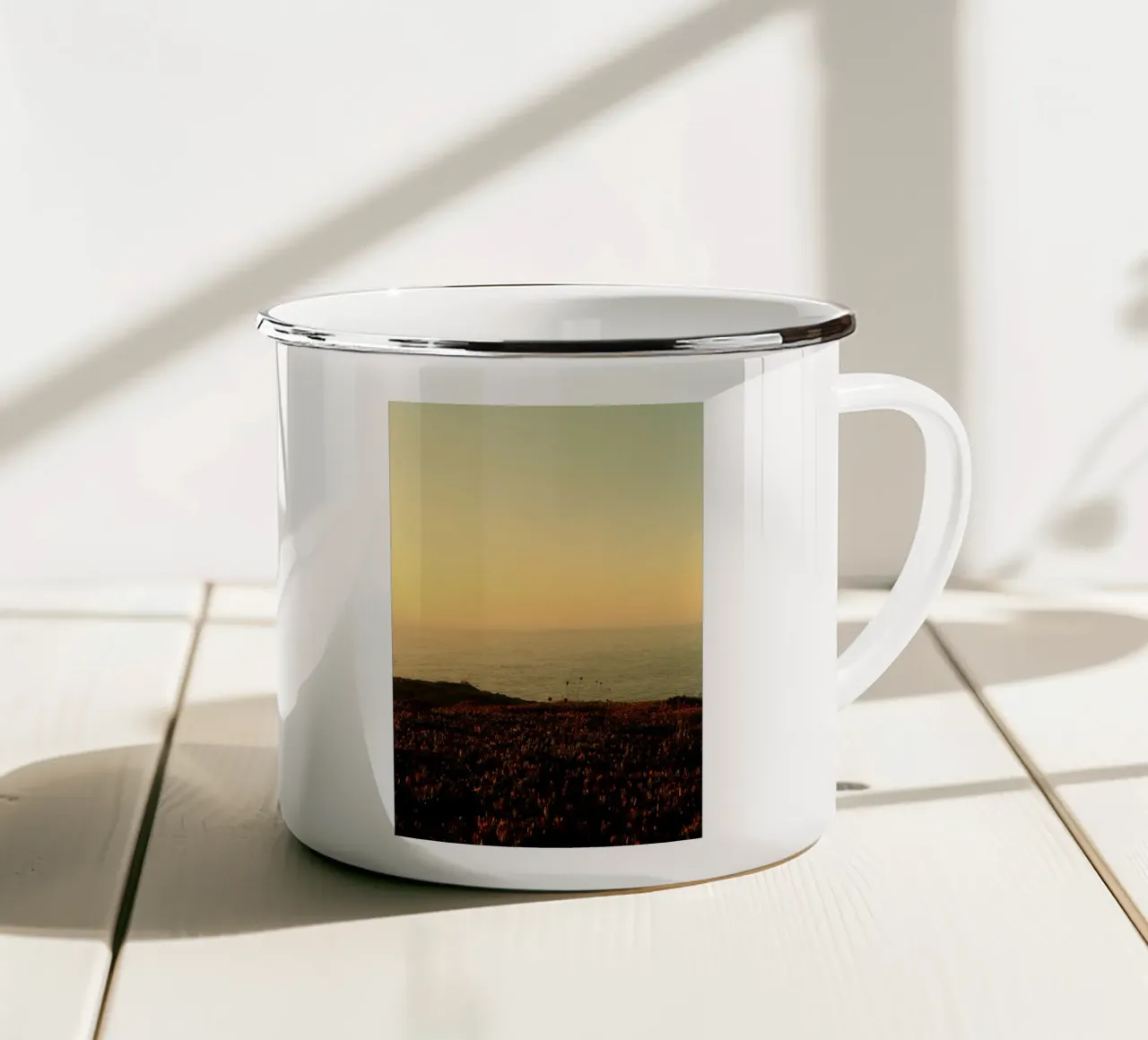tramonto sull'oceano tazza in smalto da Earthly Visions