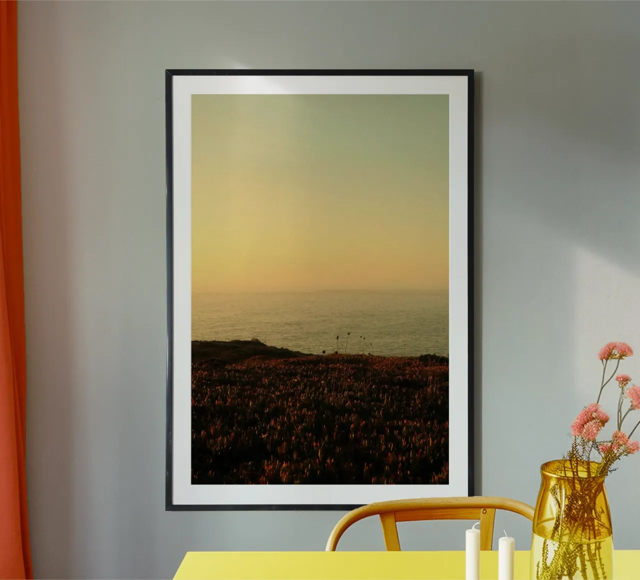 tramonto sull'oceano poster con telaio in plastica da Earthly Visions