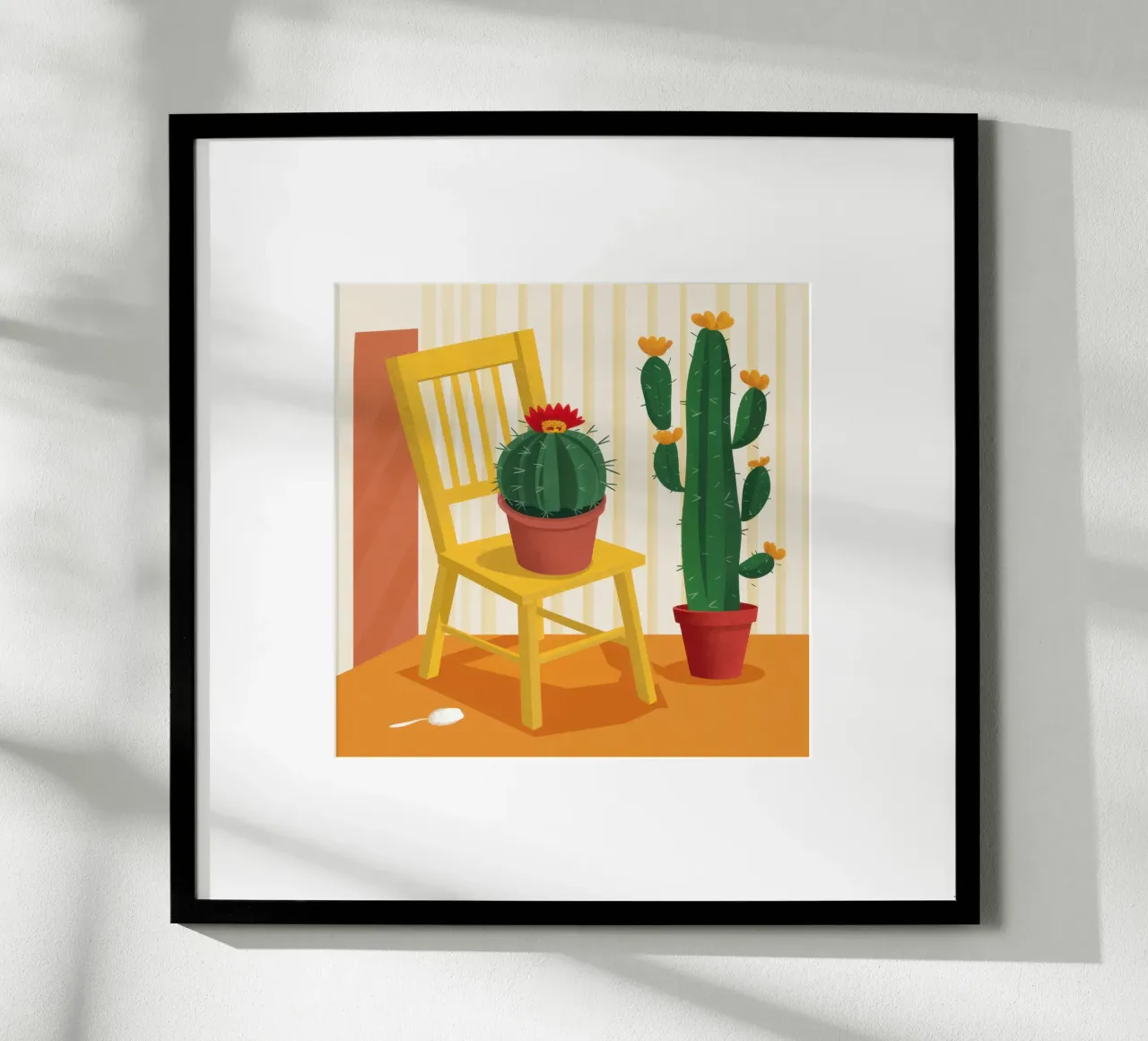Sedia Cactus Stillness poster con telaio in alluminio da Astra Mist