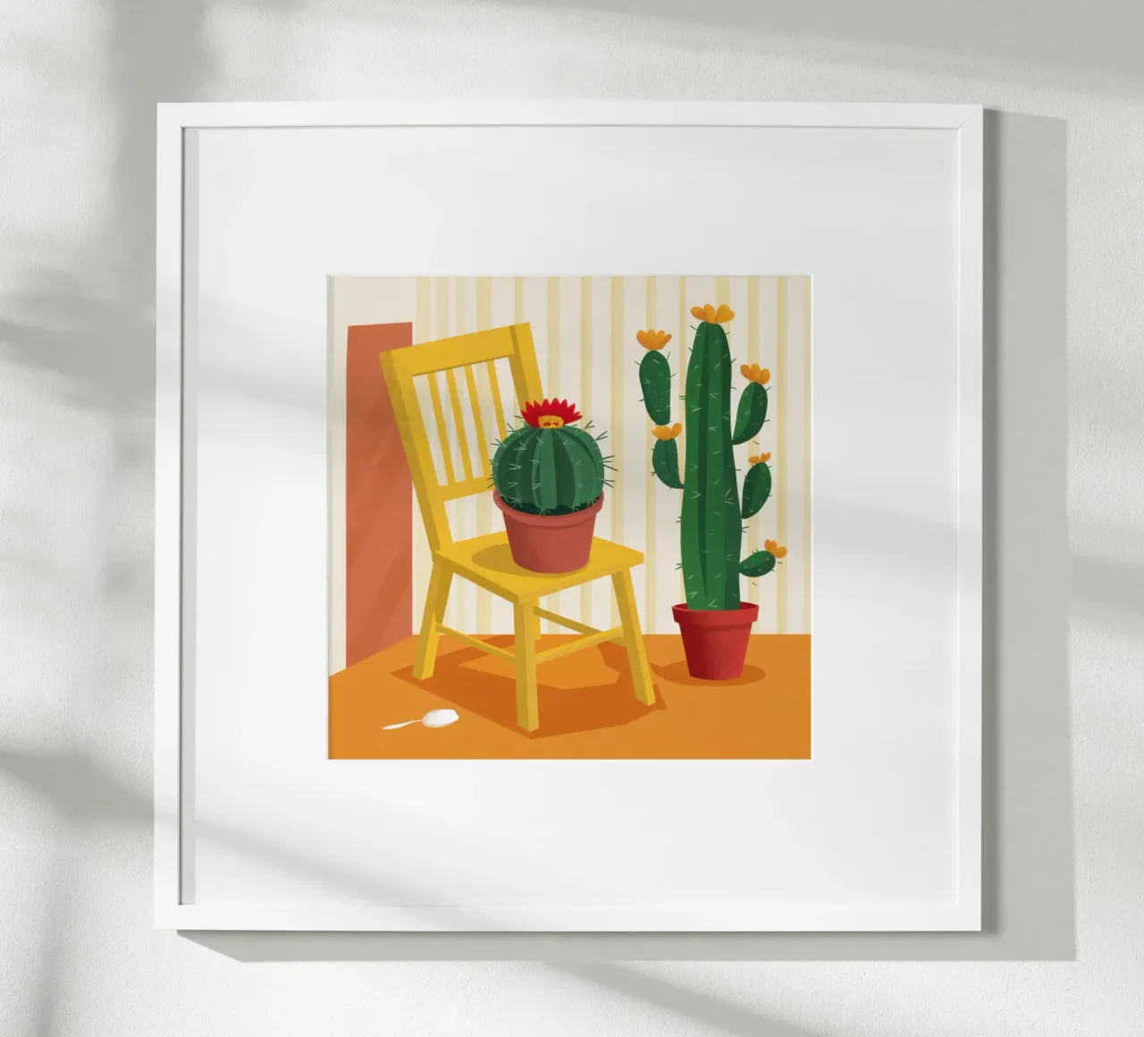 Sedia Cactus Stillness poster con telaio in alluminio da Astra Mist
