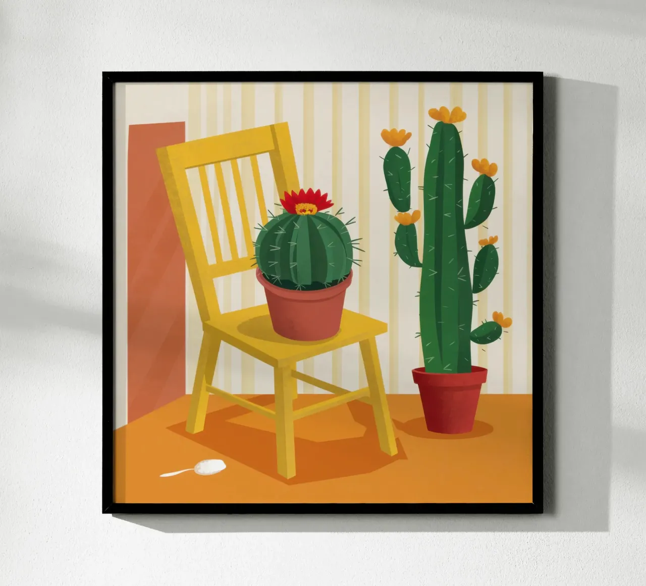 Sedia Cactus Stillness poster con telaio in alluminio da Astra Mist