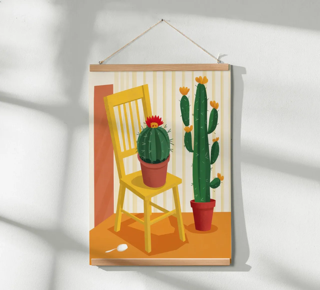 Sedia Cactus Stillness poster con telaio in alluminio da Astra Mist