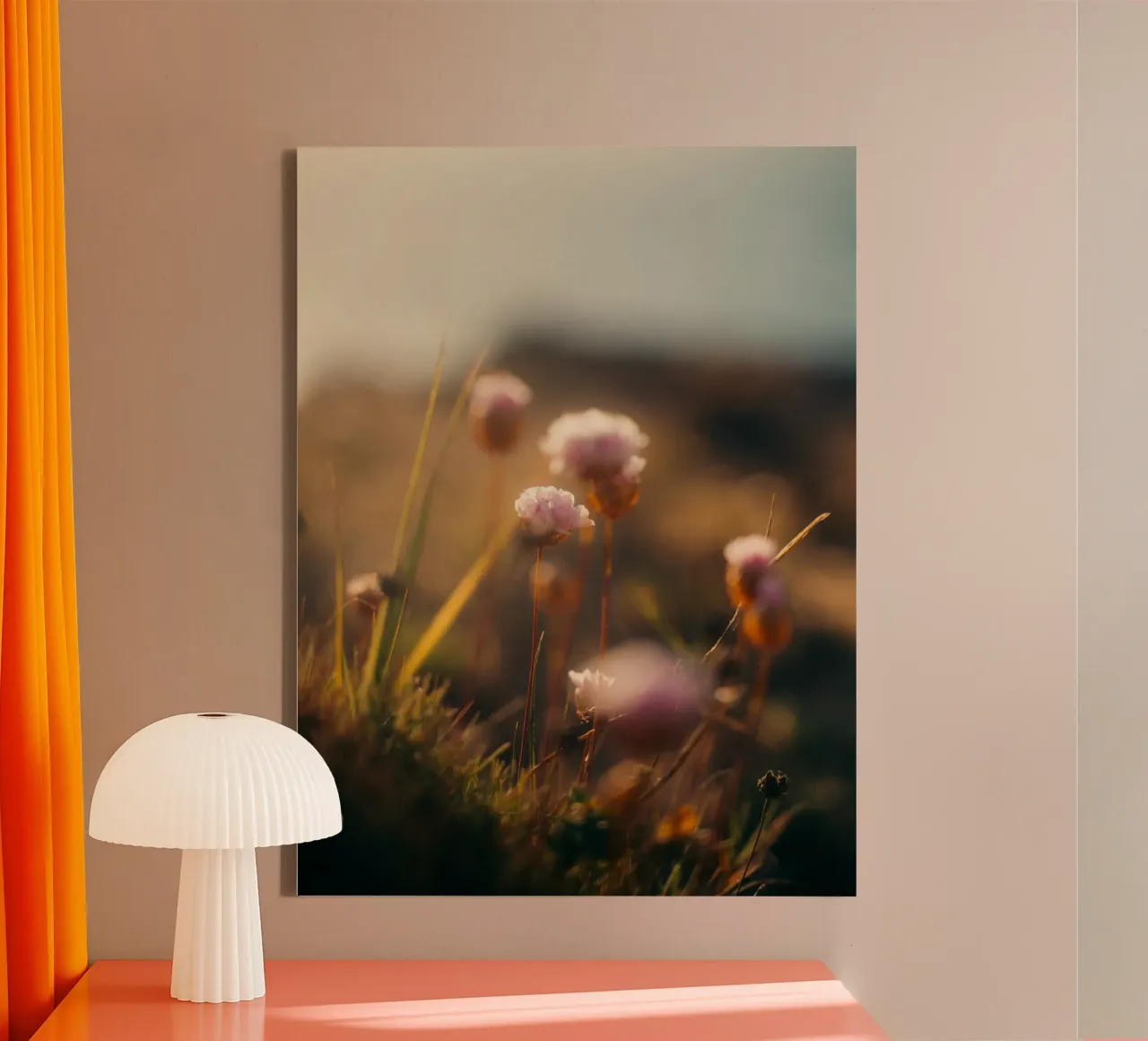 bloemen zee canvas met Baklijst van Earthly Visions