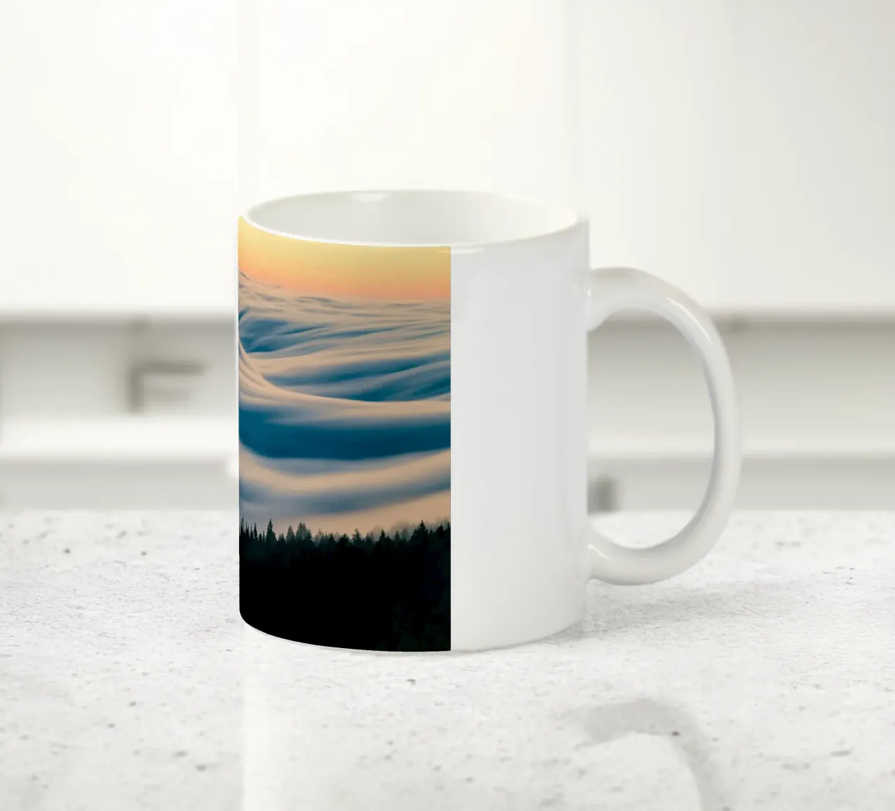 clouds forest ceramic mug by Earthly Visions