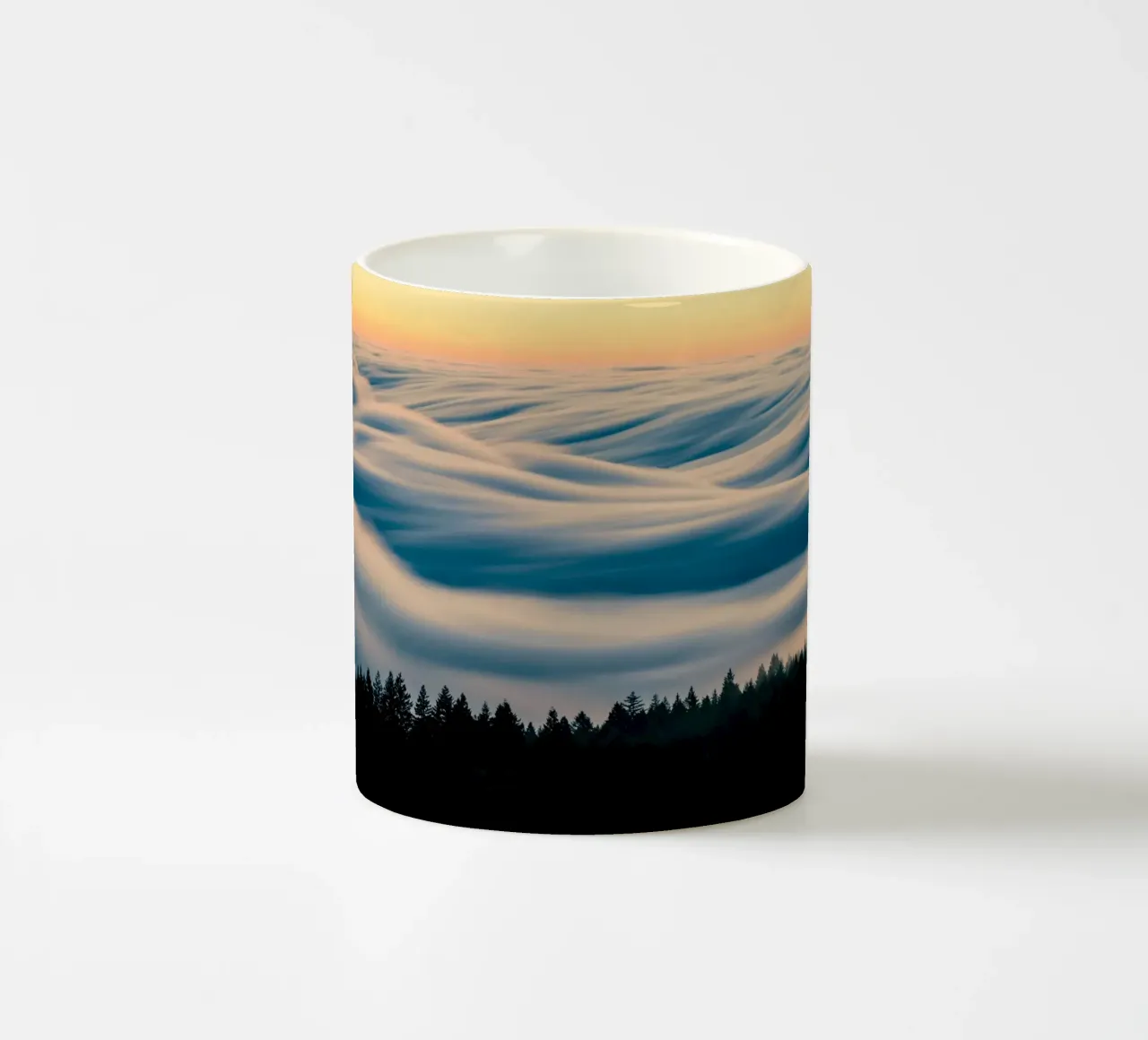clouds forest ceramic mug by Earthly Visions