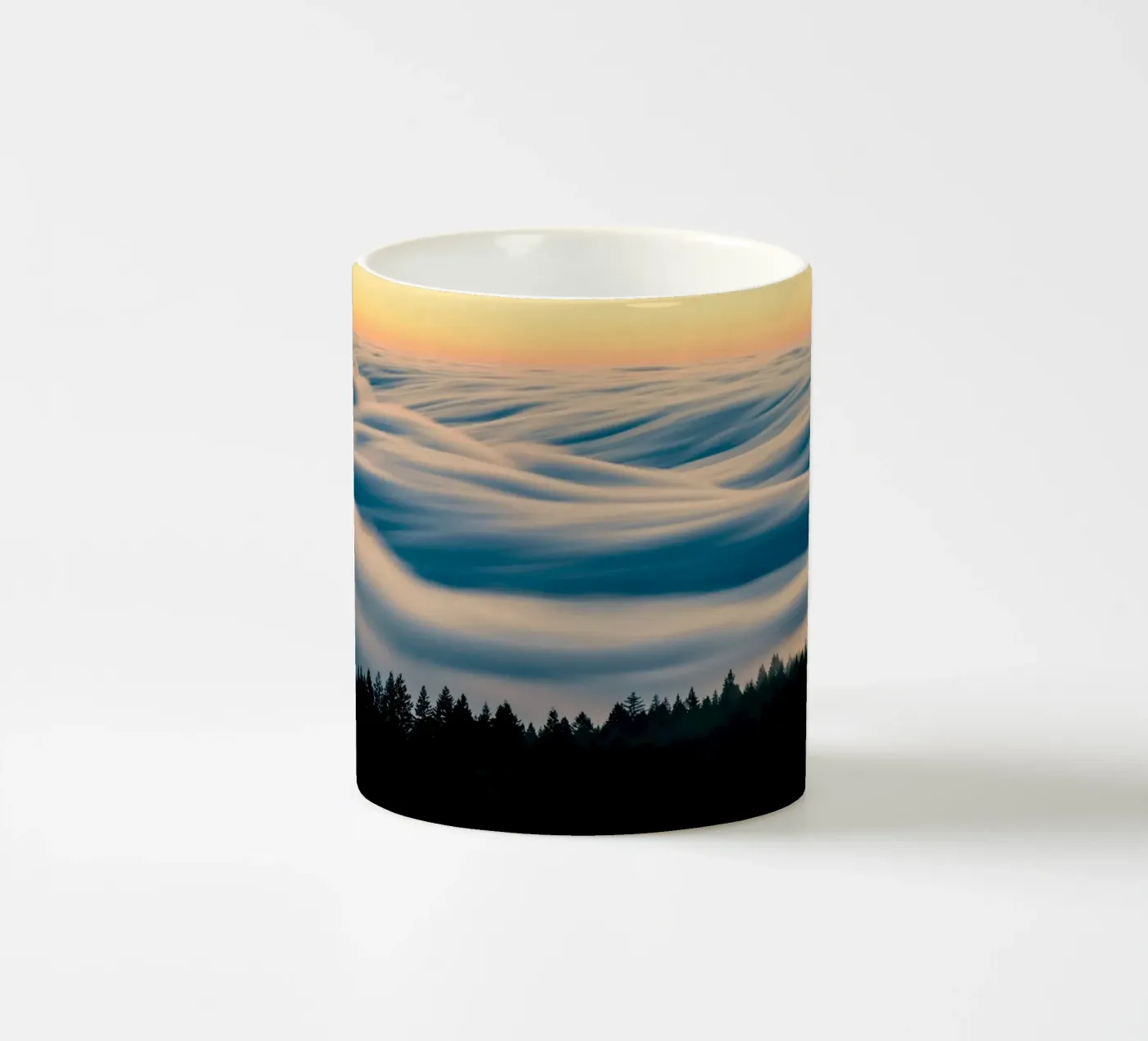 clouds forest ceramic mug by Earthly Visions