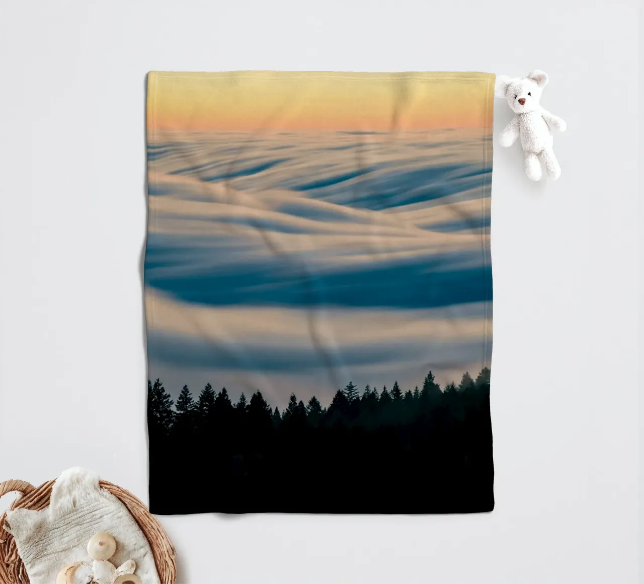 clouds forest Fleecedecke von Earthly Visions