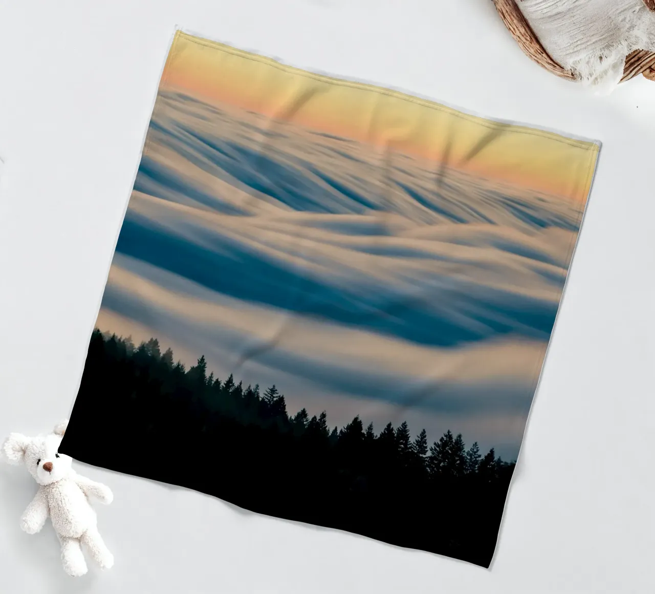 clouds forest Fleecedecke von Earthly Visions