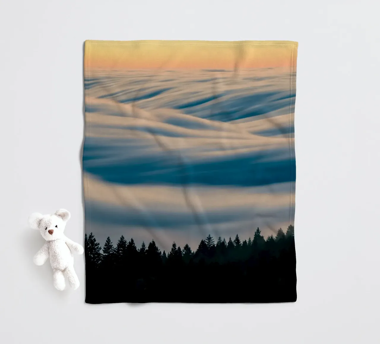 clouds forest Fleecedecke von Earthly Visions