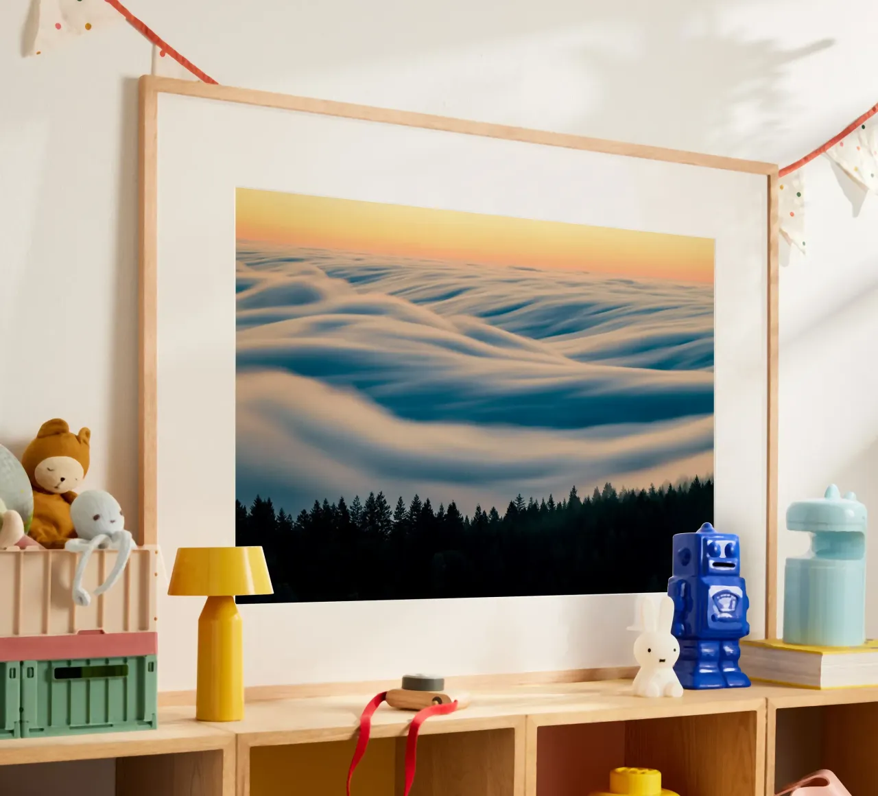 bosco di nuvole poster con telaio in plastica da Earthly Visions