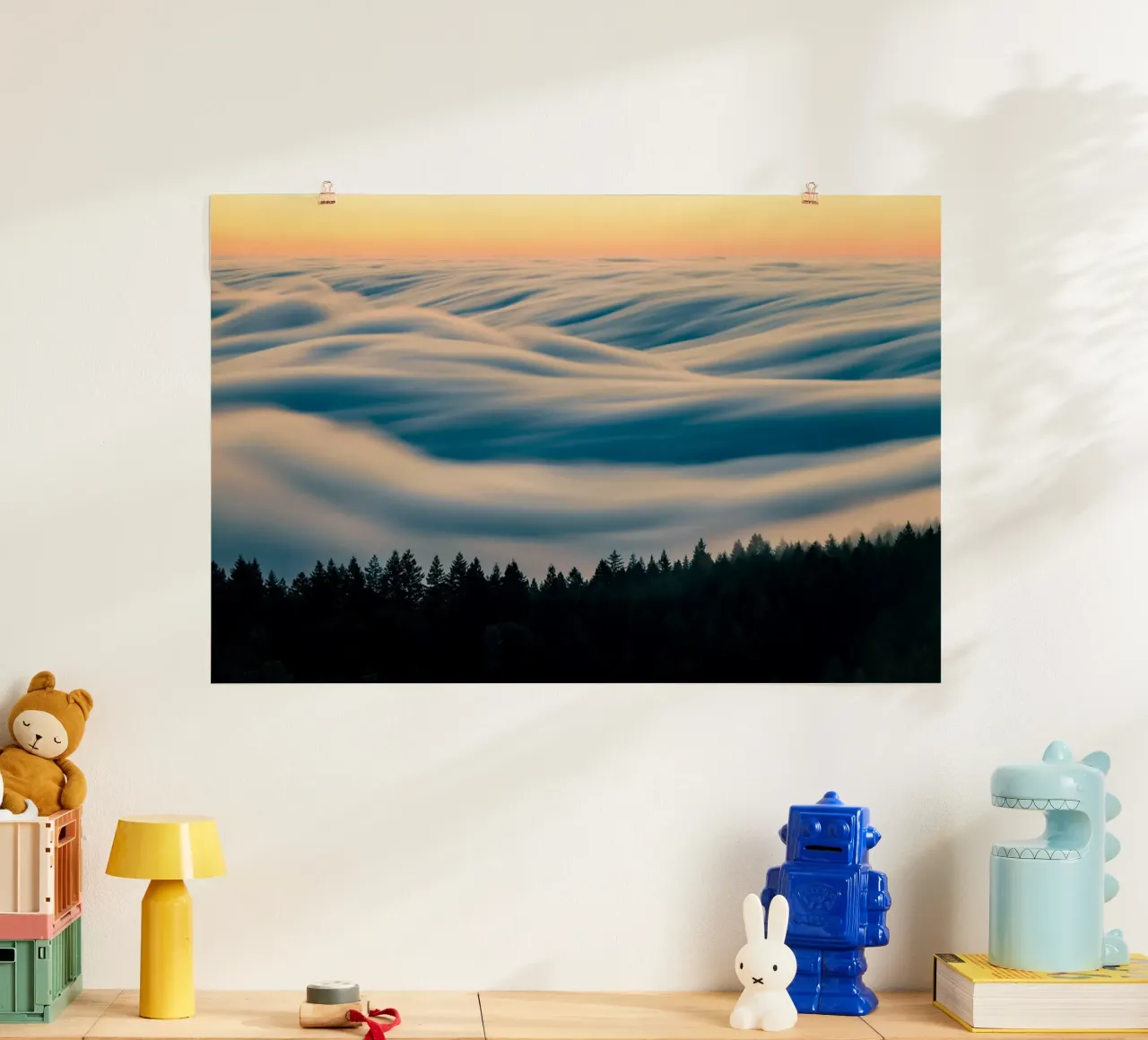 bosco di nuvole poster con telaio in plastica da Earthly Visions