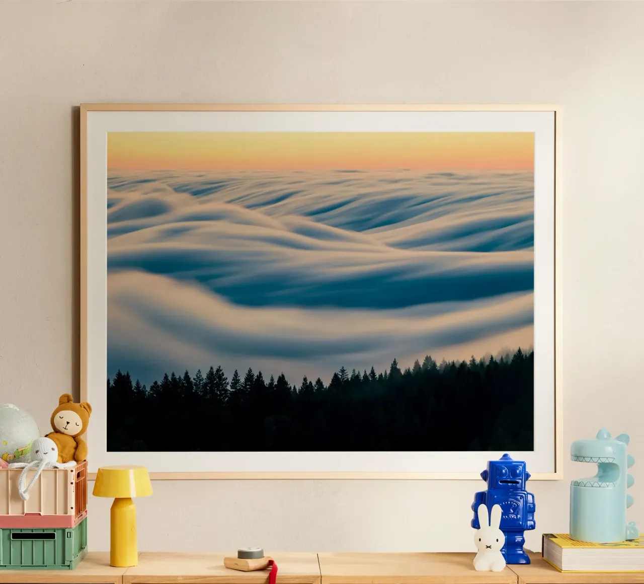 bosco di nuvole poster con telaio in plastica da Earthly Visions