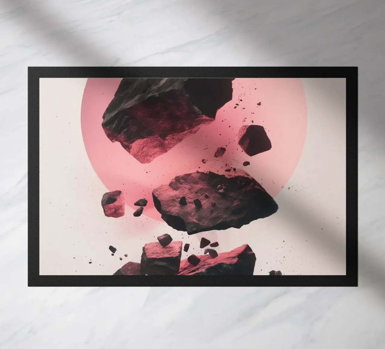 Rocks colliding 3 doormat by LeDieg