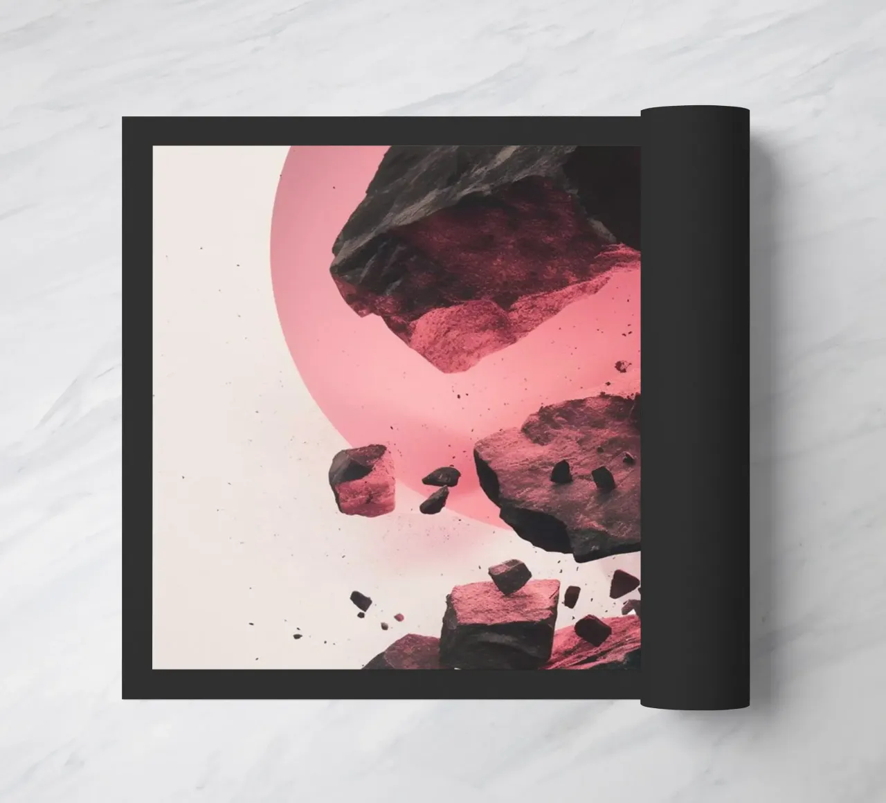 Rocks colliding 3 doormat by LeDieg