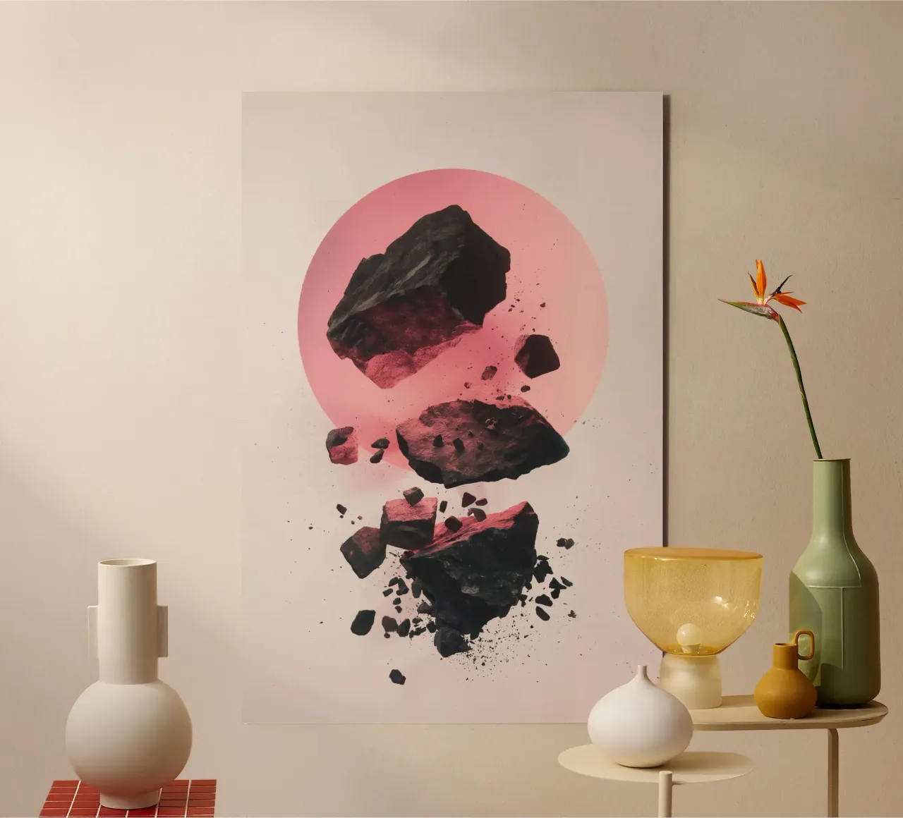 Rocks colliding 3 alluminio dibond da LeDieg