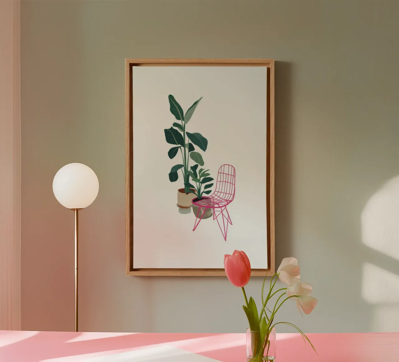 Delicate tak genade canvas met Baklijst van Astra Mist