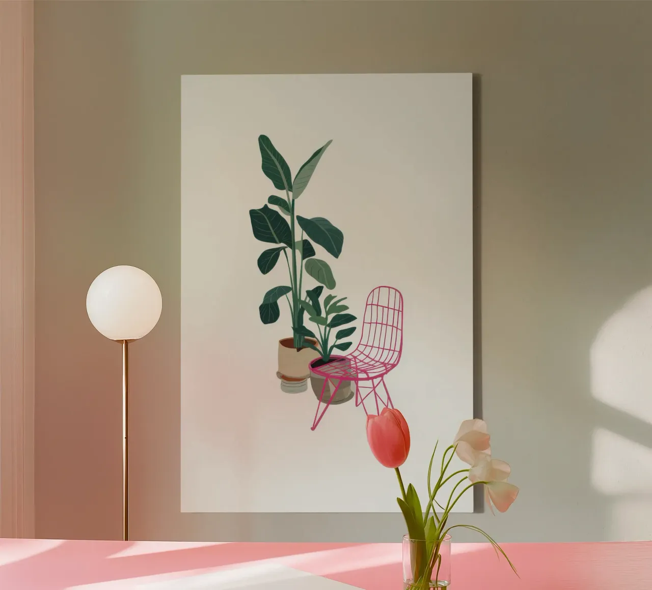 Delicate tak genade canvas met Baklijst van Astra Mist