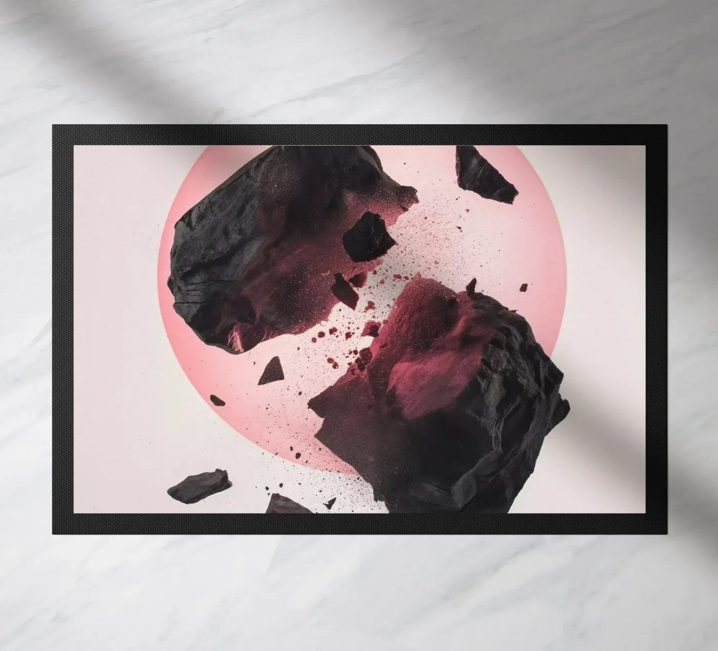 Rocks colliding 2 doormat by LeDieg