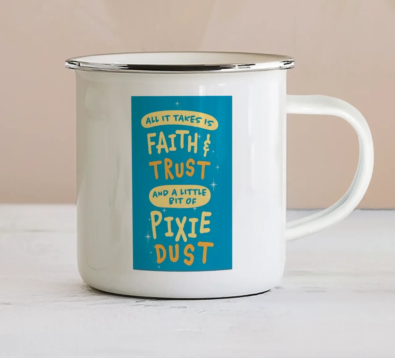AIl it takes is Faith tazza in smalto da Type & Tape