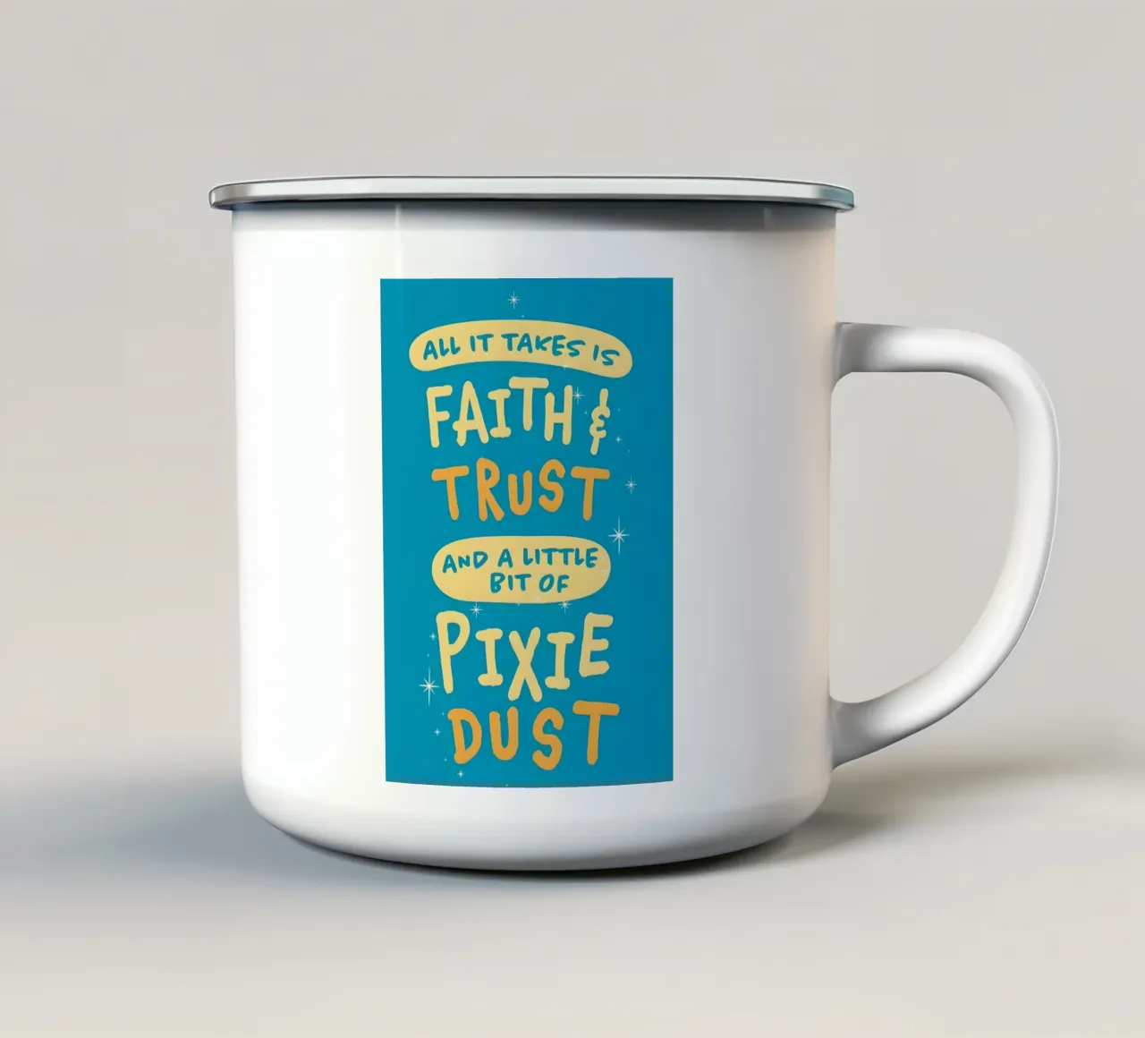 AIl it takes is Faith tazza in smalto da Type & Tape